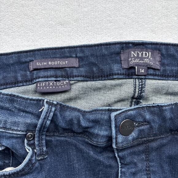NYDJ Silhouette Womens Size 14 Jeans Slim Bootcut Lift Tuck Technology Dark Wash - Picture 5 of 14
